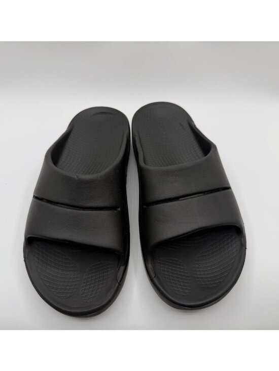 OOFOS Ooahh Recovery Slides Men\'s 7/ Women 9 Black Cushioned Wide Strap Shoes main image 8
